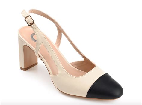 chanel block heel dupe|elegant chanel slingback dupe.